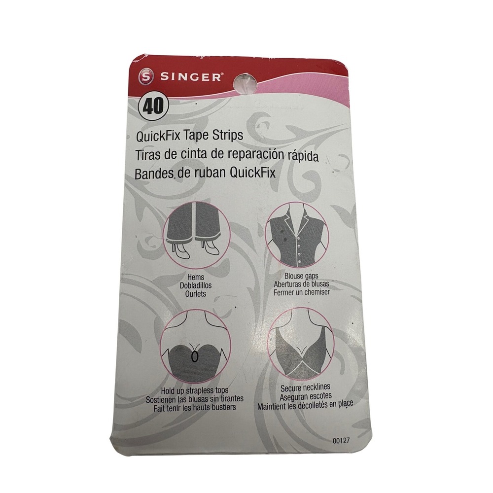 Vtg Singer 40 QuickFix Tape Strips Hem Repair Clothing Apparel Fixes New Sealed‎